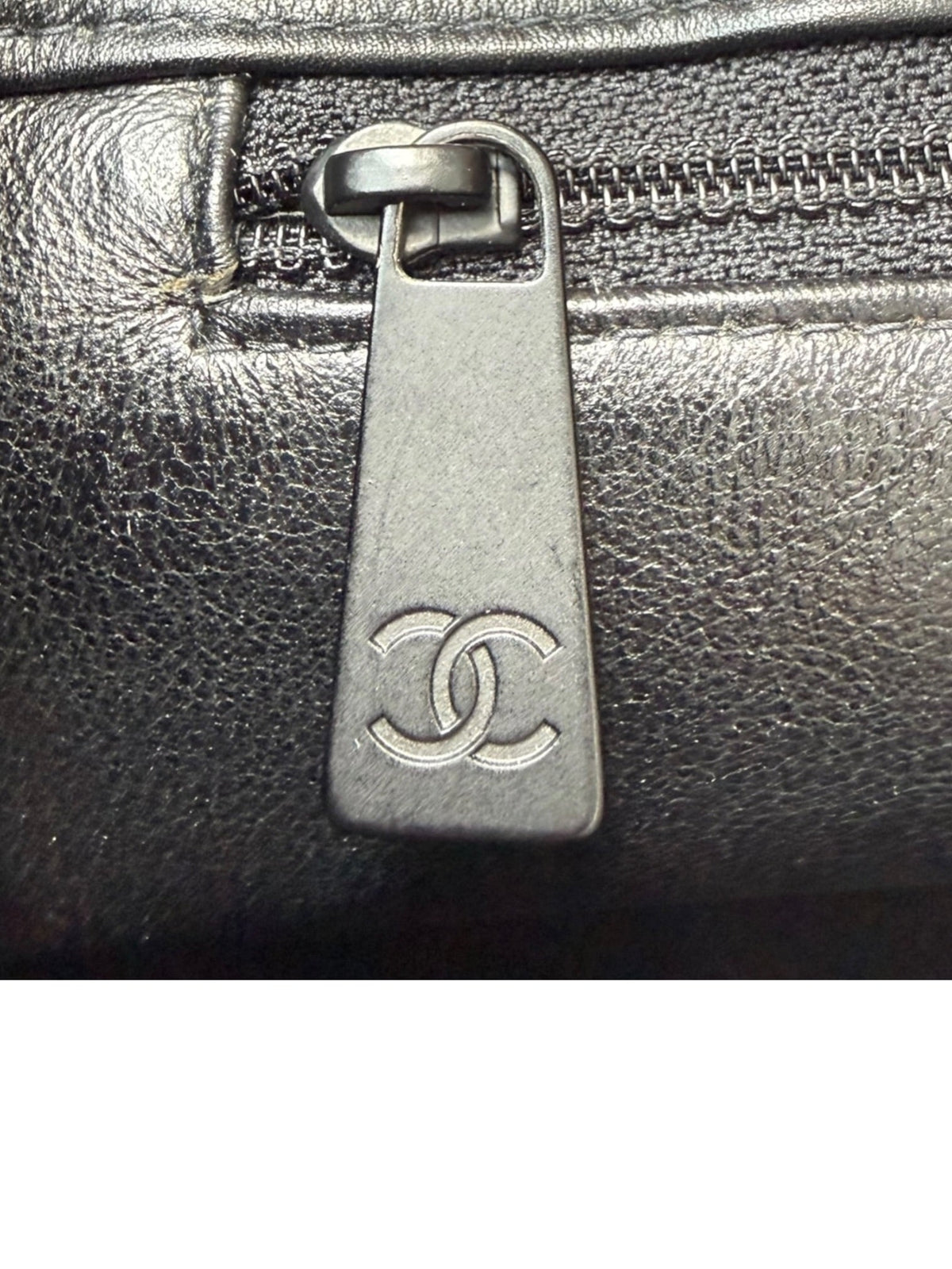 Vintage Chanel 1980s Black Leather Tote Bag