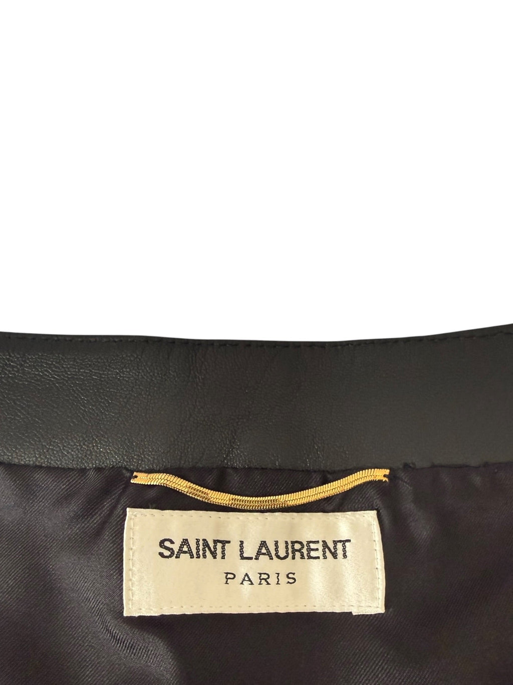Saint Laurent Paris Black Leather Mini Skirt