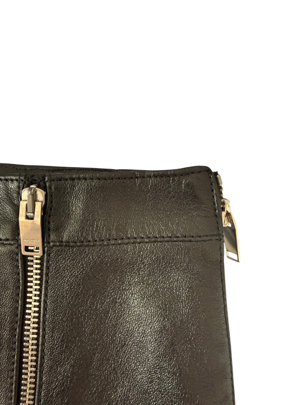 Saint Laurent Paris Black Leather Mini Skirt