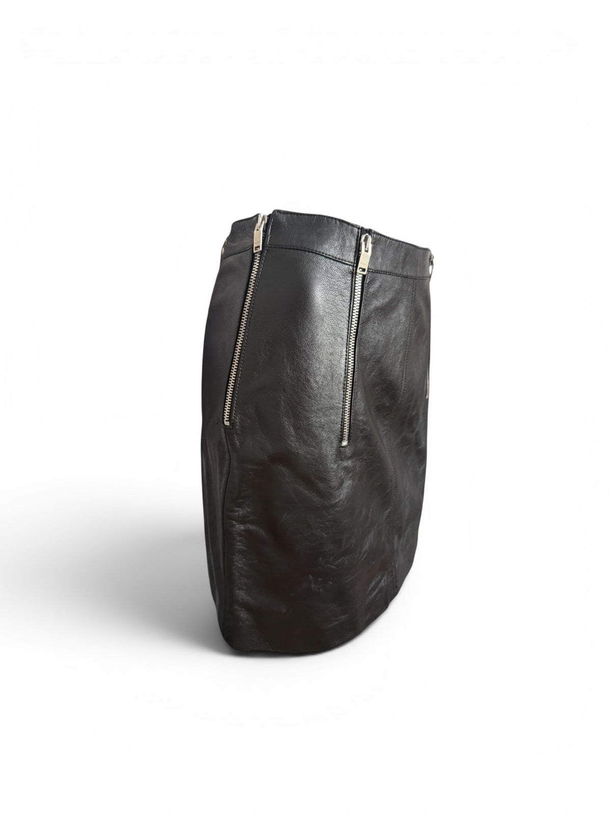 Saint Laurent Paris Black Leather Mini Skirt