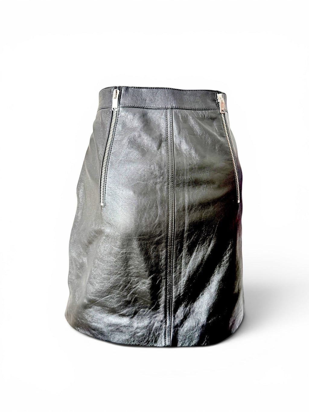 Saint Laurent Paris Black Leather Mini Skirt