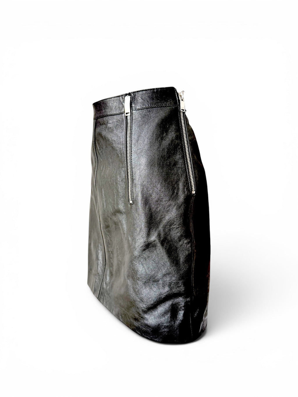 Saint Laurent Paris Black Leather Mini Skirt