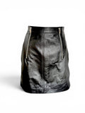 Saint Laurent Paris Black Leather Mini Skirt