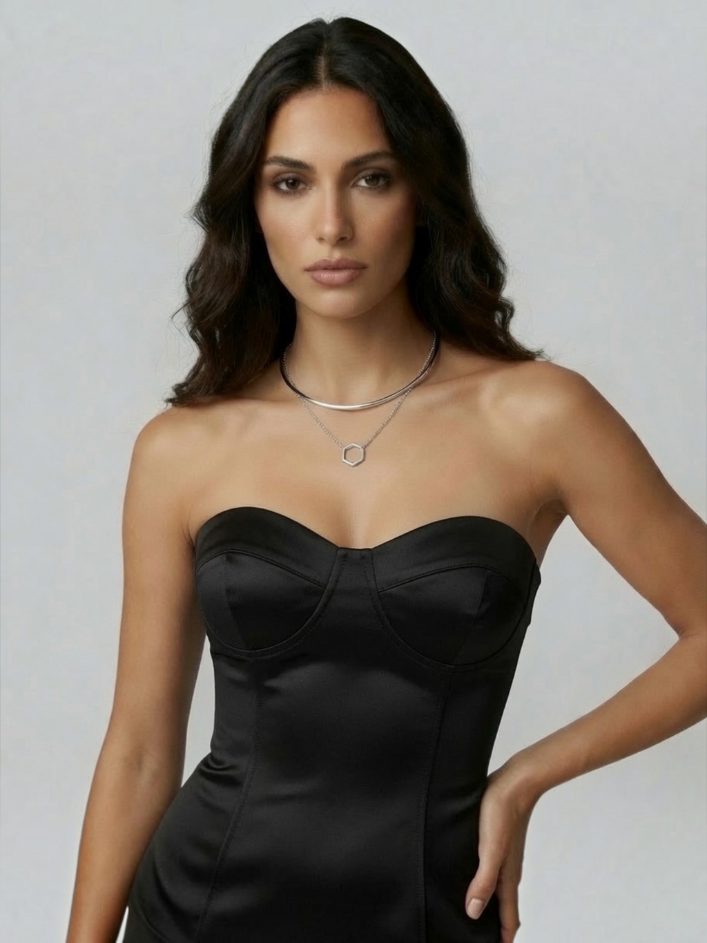 Vintage Dolce and Gabbana Black Satin Corset Top