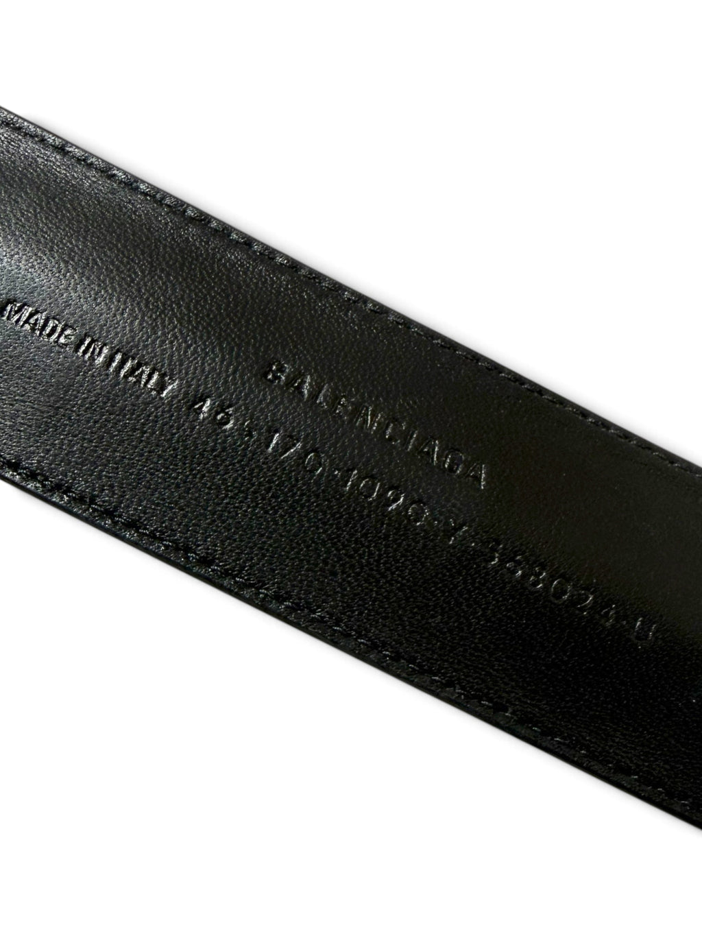 Balenciaga Black Leather Cycle Slap Bracelet – White Logo Cuff
